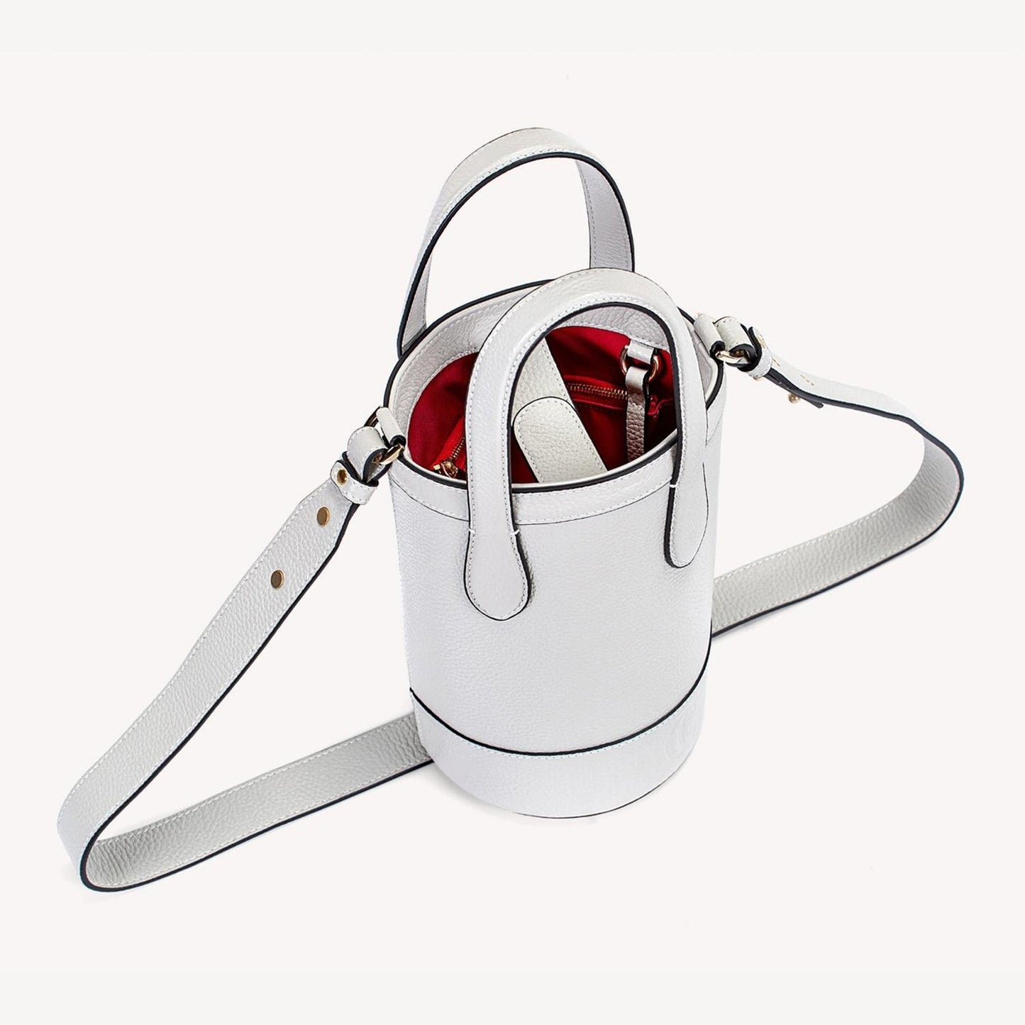 Alice Bucket Bag- Dove Grey Luxury Leather-Cecily Clune