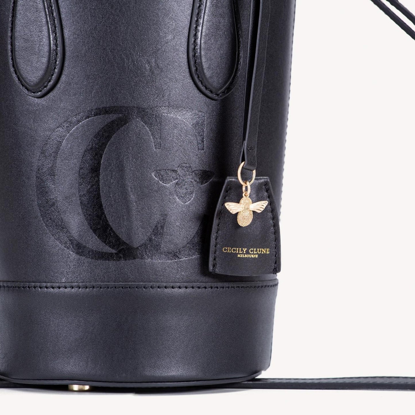 Forever Alice Bucket Bag - Smooth Black Luxury Leather-Cecily Clune