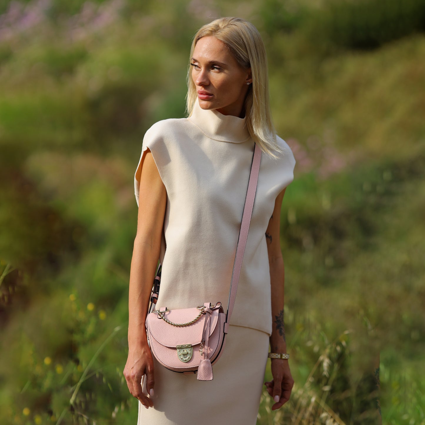 Luna Small Crossbody Bag - Blush Pink-Cecily Clune