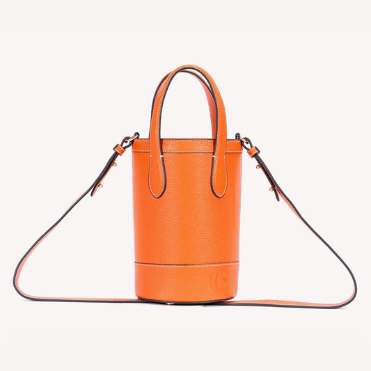 Alice Bucket Bag - Orange Luxury Leather-Cecily Clune