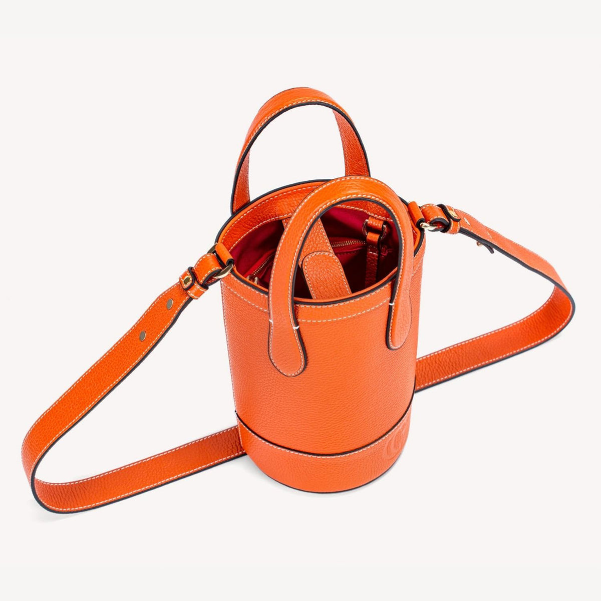Alice Bucket Bag - Orange Luxury Leather – Cecily Clune