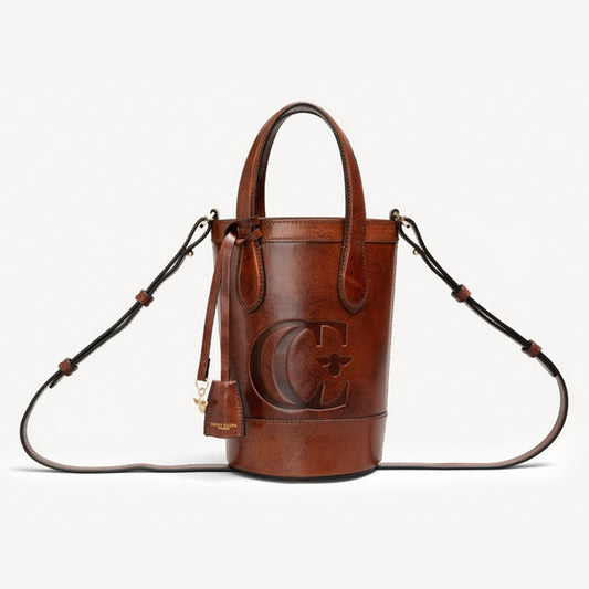 Forever Alice Bucket Bag - Cognac Hand Finished Luxury Leather-Cecily Clune