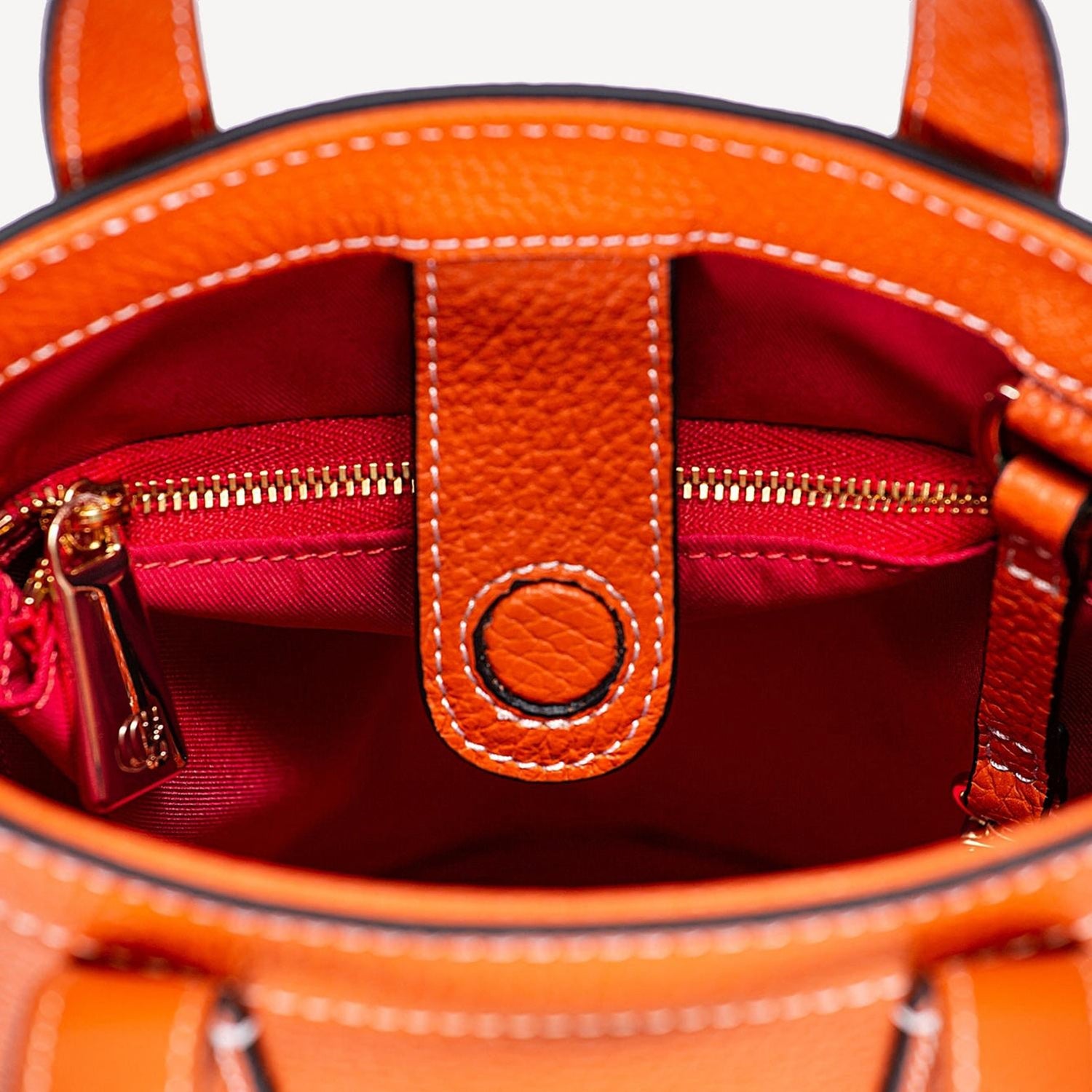Alice Bucket Bag - Orange Luxury Leather-Cecily Clune