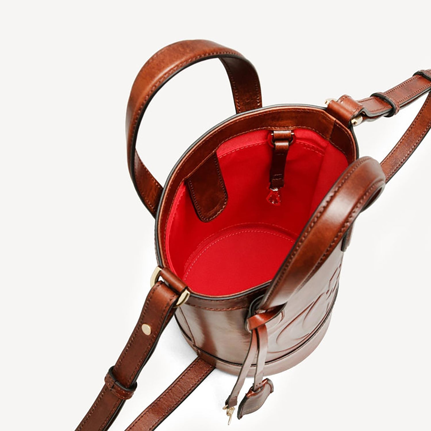 Forever Alice Bucket Bag - Cognac Hand Finished Luxury Leather-Cecily Clune