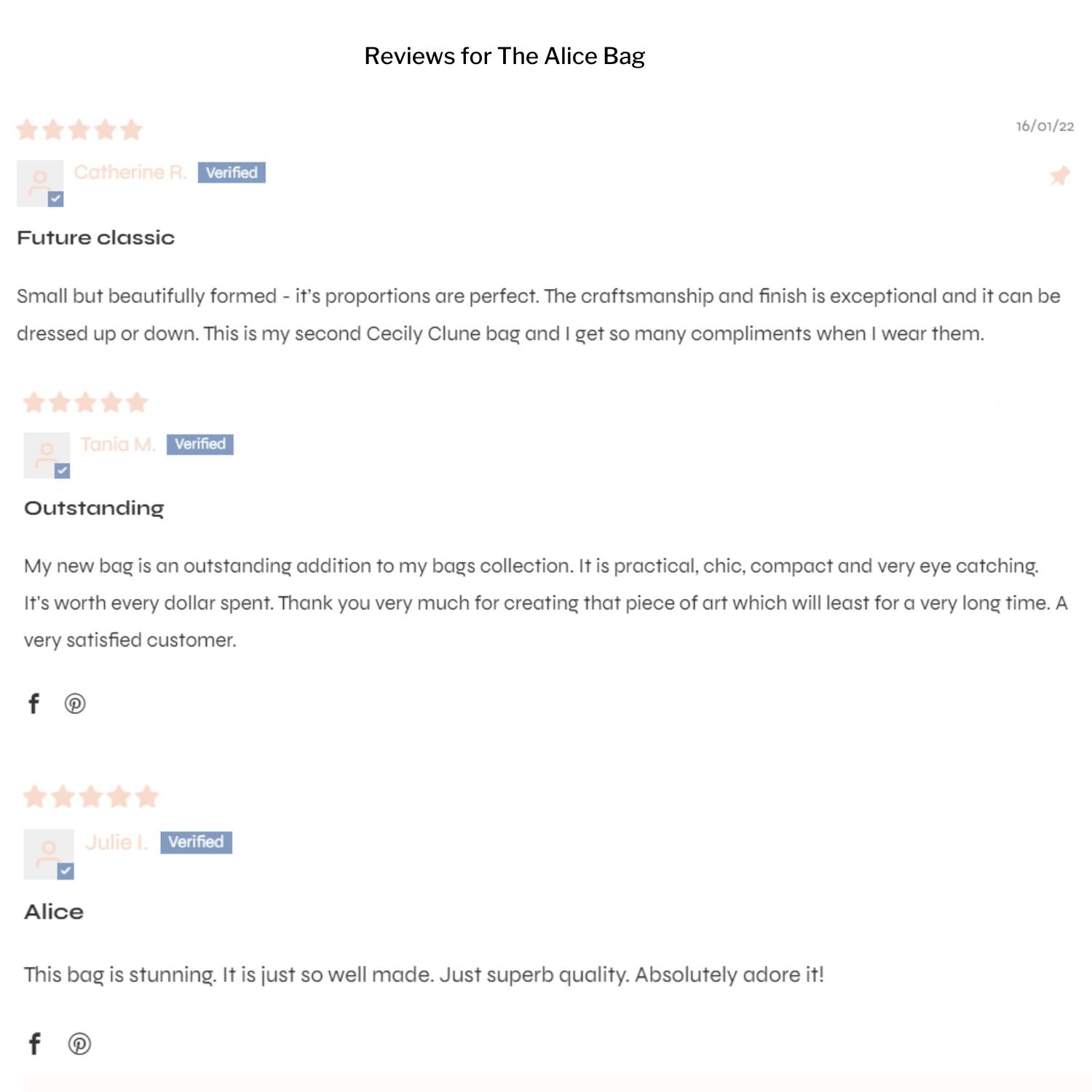 Reviews of Alice Bucket Bag
