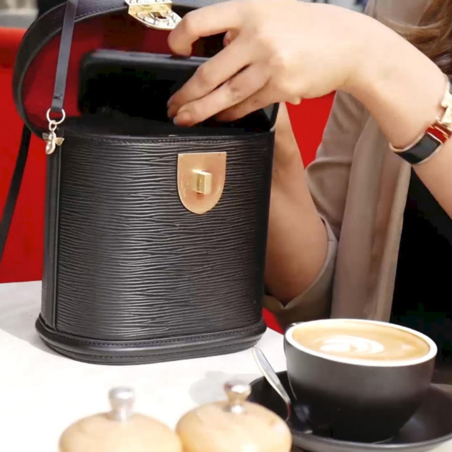 Katherine Bag - Black Epi Luxury Leather-Cecily Clune