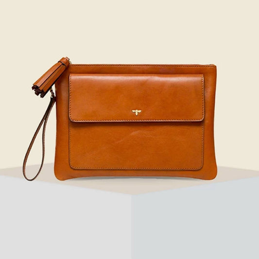 William Street Clutch – Tan-Cecily Clune