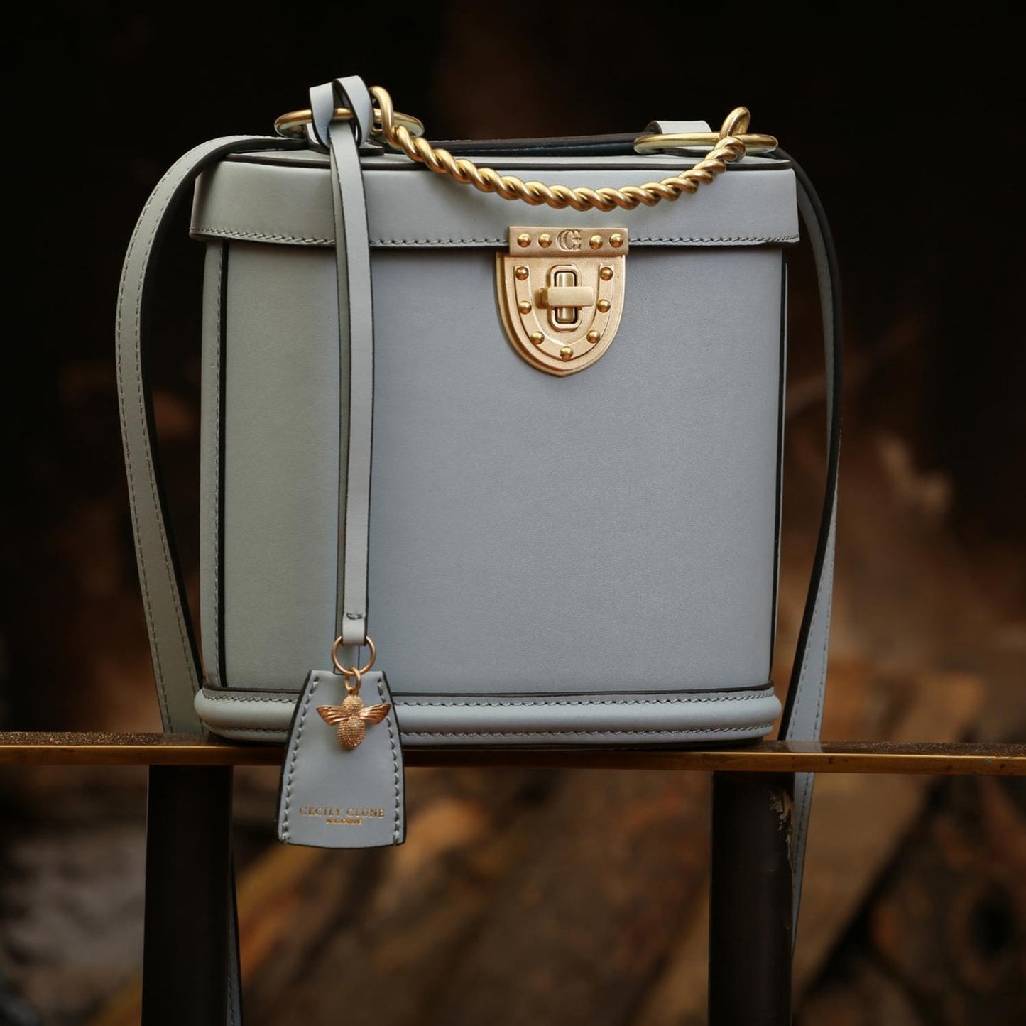 Katherine Bag - Forget Me Not Blue Luxury Leather-Cecily Clune