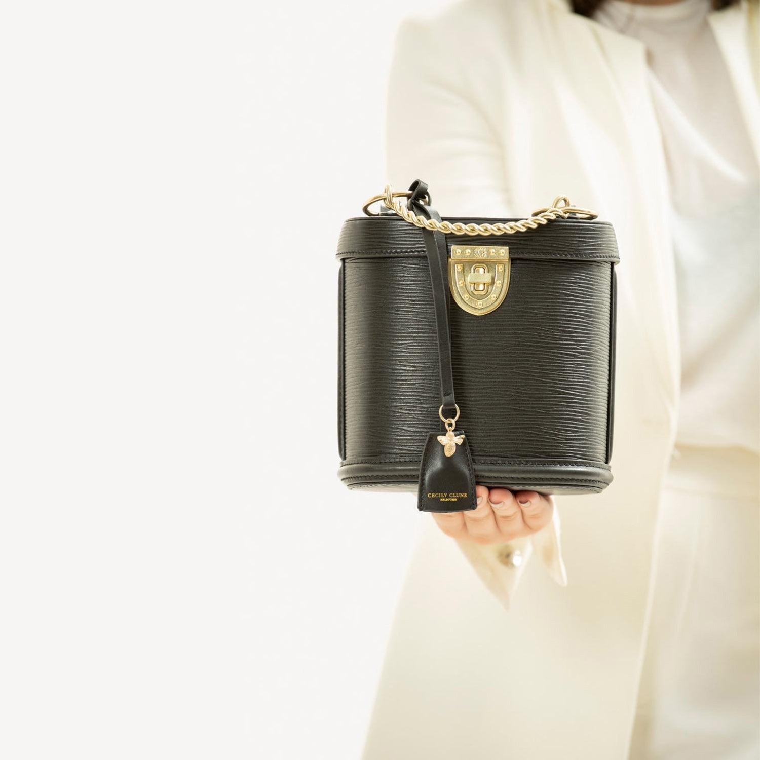 Katherine Bag - Black Epi Luxury Leather-Cecily Clune